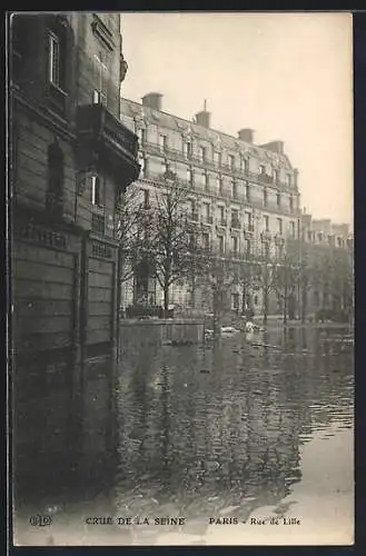 AK Paris, Hochwasser, Crue de la Seine, Rue de Lille