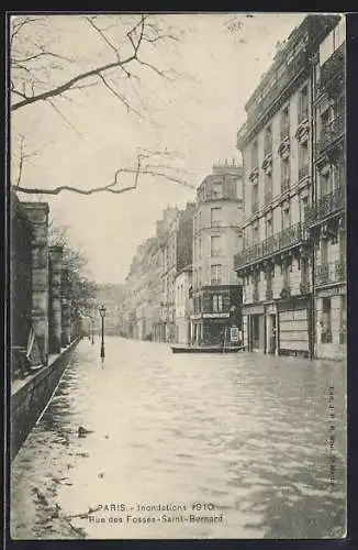 AK Paris, Inondations 1910, Rue des Fosses-Saint-Bernard