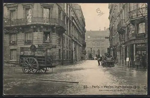 AK Paris-Venise, Inondations 1910, Rue de l`Arcade
