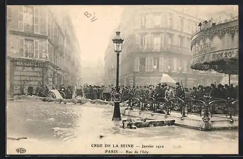 AK Paris, Crue de la Seine 1910, Rue de l`Isly