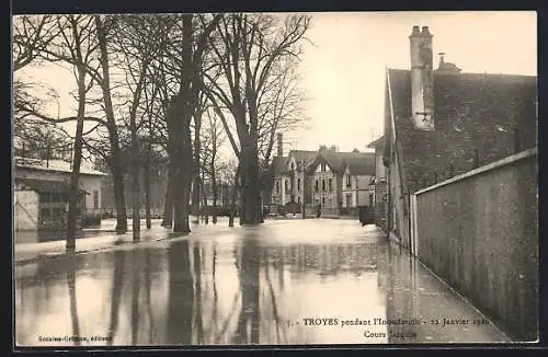 AK Troyes, Inondation des 1910, Cours Jacquin, Hochwasser