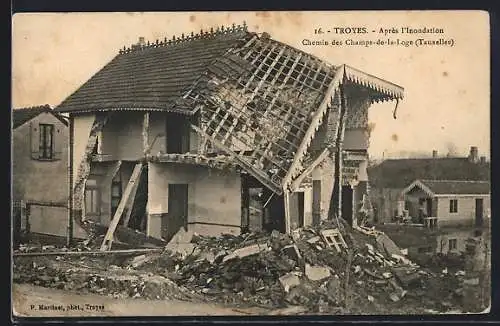 AK Troyes, Après l`Inondation, Chemin des Champs-de-la-Loge