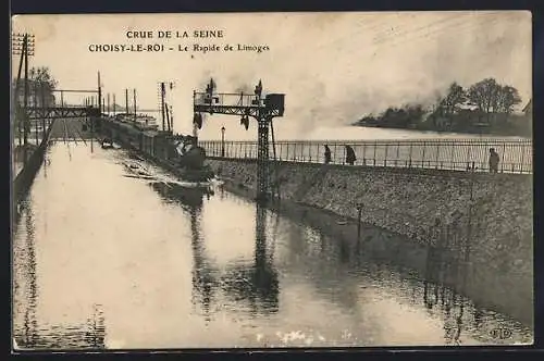 AK Choisy-le-Roi, Crue de la Seine, Le Rapide de Limoges