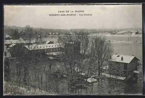 AK Nogent-sur-Marne, Crue de la Marne, Vue Générale