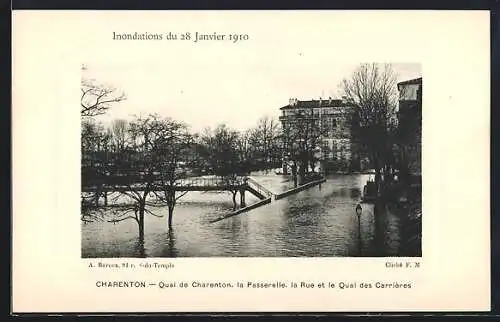AK Charenton, Hochwasser in den Strassen