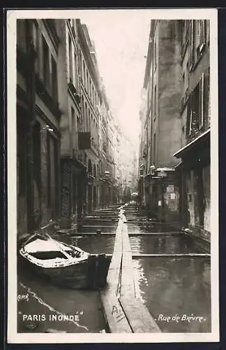 AK Paris, Paris Inondé, Rue de Biévre, Hochwasser