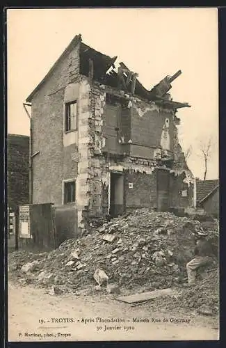 AK Troyes, Après l`Inondation, Maison Rue de Gournay