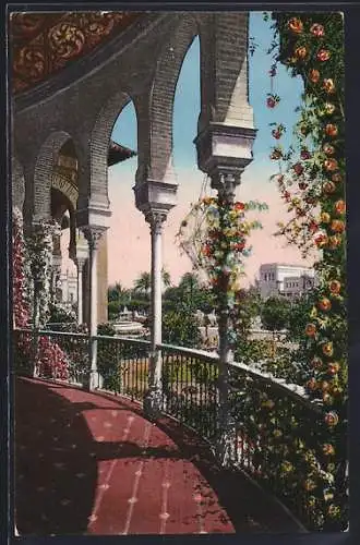 AK Sevilla, Exposicion Ibero-Americana, Detalle del Palacio de Industria