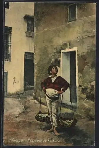 Künstler-AK Málaga, Vendedor de Pescado