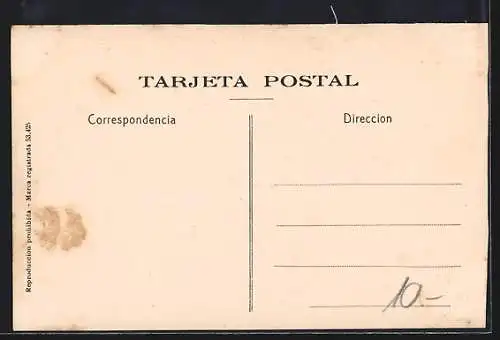 AK Barcelona, Ramblas, Strassenbahn