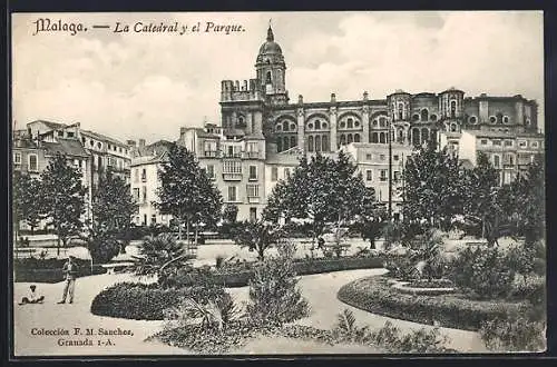 AK Malaga, La Catedral y el Parque
