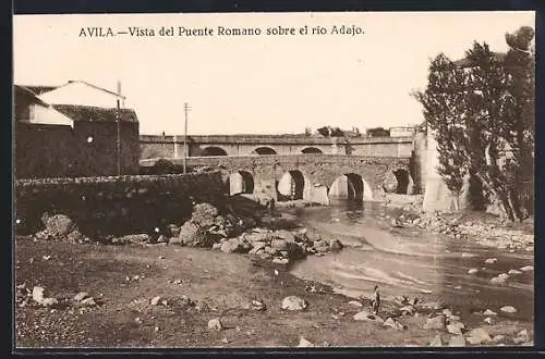 AK Avila, VIsta del Puente Romano sobre el río Adajo