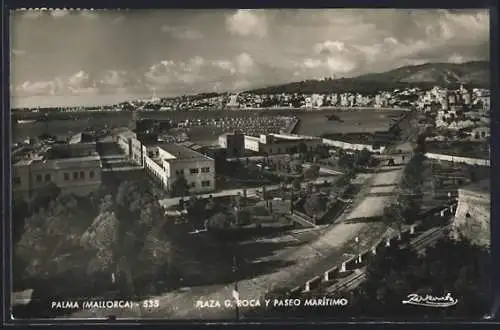 AK Palma /Mallorca, Plaza G. Roca y Paseo Marítimo