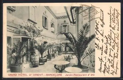 AK Barcelona, Grand Hotel d`Orient, Jardin-Restaurant d`ete