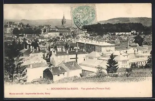 AK Bourbonne-les-Bains, Vue générale (Versant Sud)