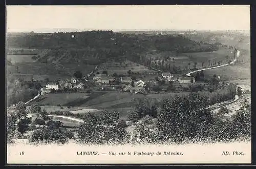 AK Langres, Vue sur le Faubourg de Brévoine