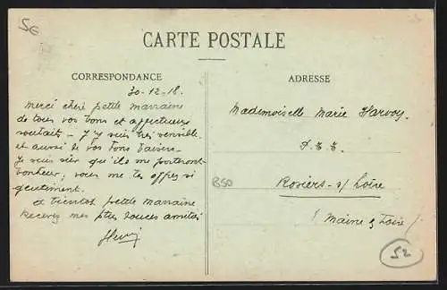 AK Wassy, Souvenir mit Théâtre, Église, Hôpital und Caisse d`Épargne