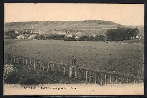 AK Saint-Thiébault, Vue prise de la Gare