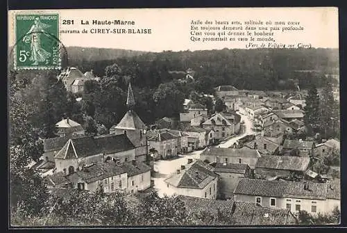 AK Cirey-sur-Blaise, Panorama du village dans la Haute-Marne