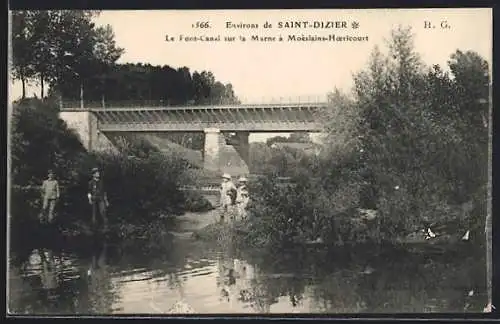 AK Saint-Dizier, Le Pont-Canal sur la Marne à Moëslains-Harricourt