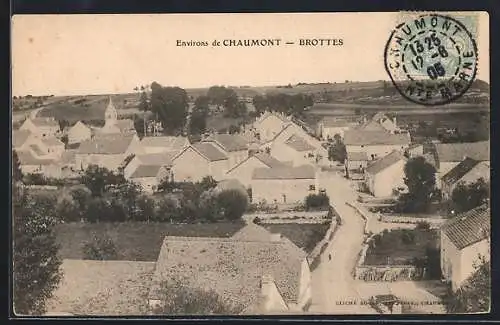 AK Chaumont, Vue du village de Brottes et campagne environnante