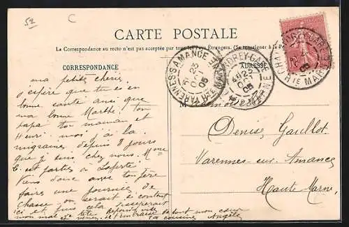 AK Fayl-Billot, Revers du Grand Moulin avec vaches au pâturage