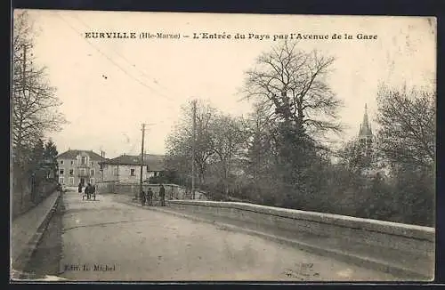 AK Eurville, L`Entrée du Pays par l`Avenue de la Gare