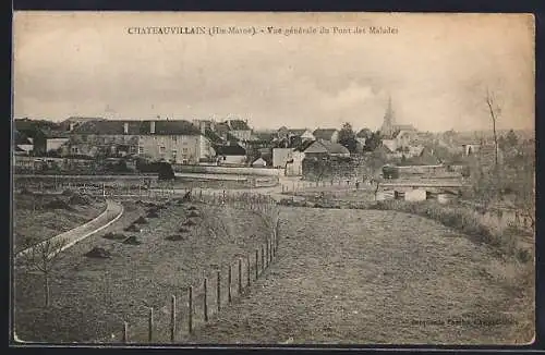 AK Chateauvillain, Vue générale du Pont des Malades