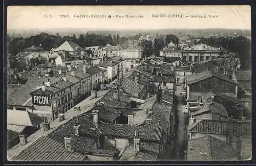 AK Saint-Dizier, Vue générale des toits et des rues de la ville