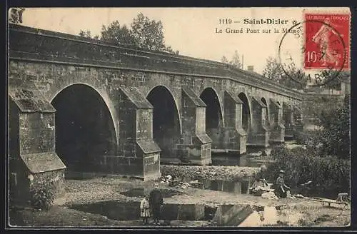 AK Saint-Dizier, Le Grand Pont sur la Marne