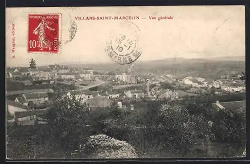 AK Villars-Saint-Marcelin, Vue générale du village et de la campagne environnante