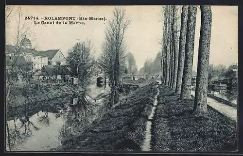 AK Rolampont, Le Canal de la Marne