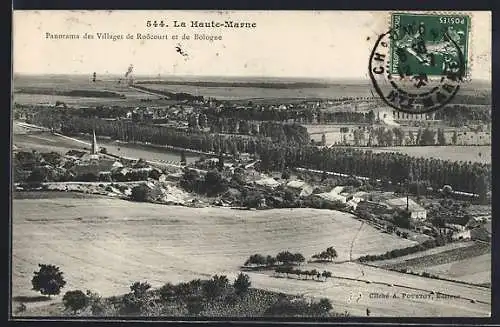AK Roocourt, Panorama des villages de Récourt et de Bologne