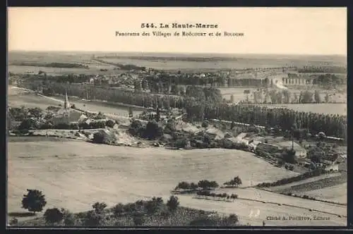 AK Roocourt, Panorama des villages de Rocourt et Bologne