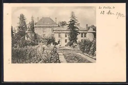 AK Le Pailly, Vue du château et du jardin en 1902