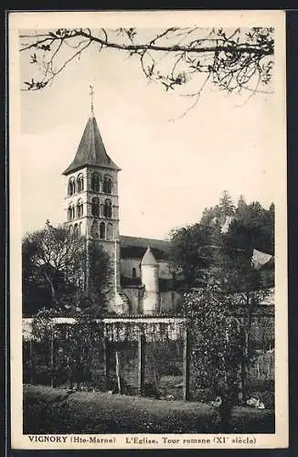 AK Vignory, L`Église, Tour romane (XIe siècle)