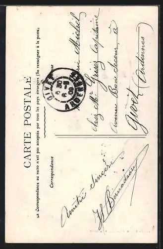 AK Chaumont, Statue de Philippe Lebon dans un parc