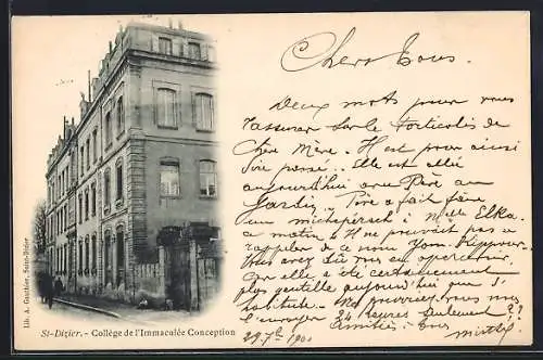 AK Saint-Dizier, Collège de l`Immaculée Conception avec facade du bâtiment principal