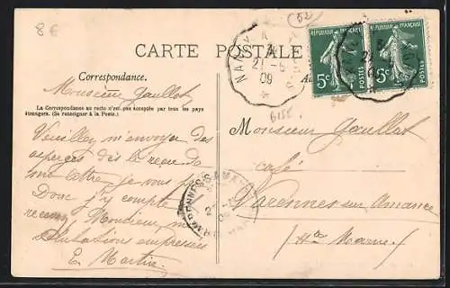 AK Merrey, Hôtel Terminus et avenue bordée d`arbres