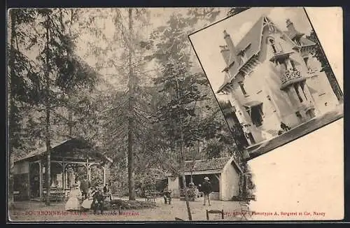 AK Bourbonne-les-Bains, La Source Maynard et maison pittoresque