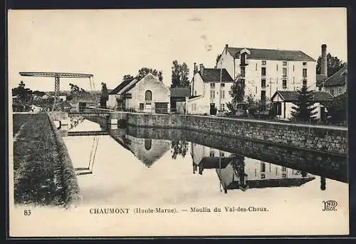 AK Chaumont, Moulin du Val-des-Choux reflet dans le canal
