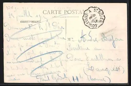 AK Dommartin-le-Saint-Père, Rue Principale avec vue sur l`église au fond