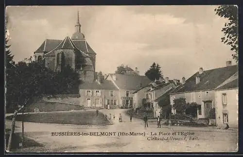 AK Bussières-les-Belmont, La Place et l`Église