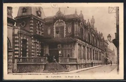 AK Langres, La Poste élégante facade architecturale