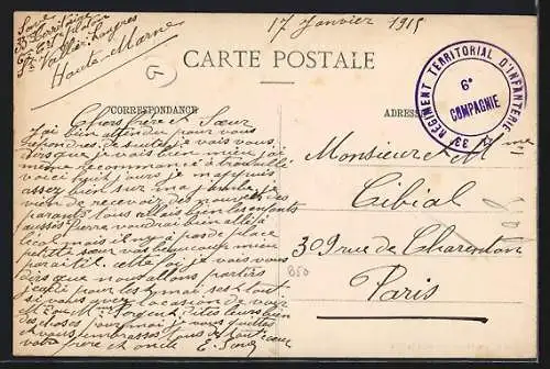 AK St-Vallier, La Mairie avec des soldats devant le bâtiment