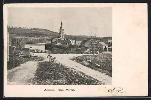 AK Auberive, Vue du village et de l`église en Haute-Marne