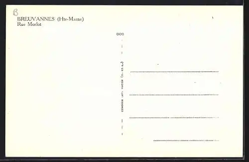 AK Breuvannes, Vue de la Rue Morlot avec l`église et maisons environnantes