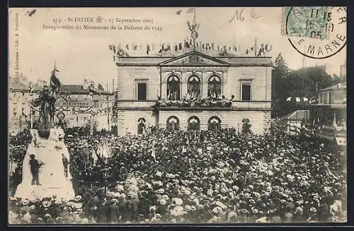 AK St-Dizier, Inauguration du Monument de la Défense de 1544