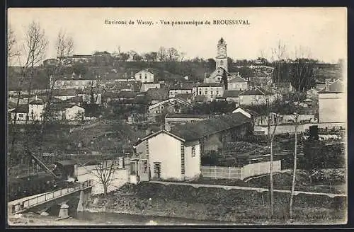 AK Brousseval, Vue panoramique du village et de son église
