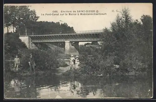 AK Saint-Dizier, Le Pont-Canal sur la Marne à Moëslains-Horricourt